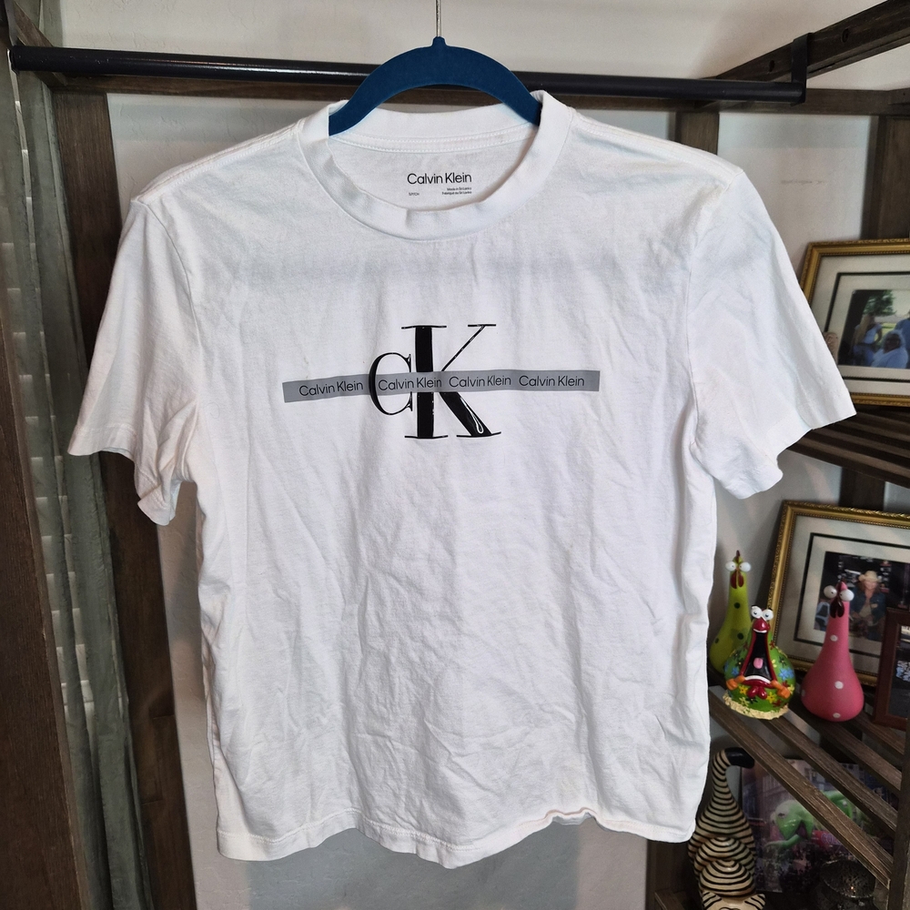 Calvin Klein White Logo T-Shirt #0199